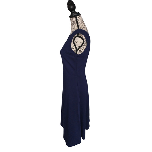 Lands' End Women's Dress V-Cut Back Navy 4 Ponte Fabric Career Professional Work - Picture 8 of 12